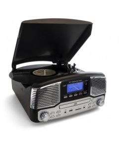 TREXONIC RETRO WIRELESS BLUETOOTH, RECORD AND CD PLAYER IN BLACK