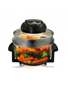MEGACHEF MULTIPURPOSE COUNTERTOP HALOGEN OVEN AIR FRYER/ROTISSERIE/ROASTER IN BLACK
