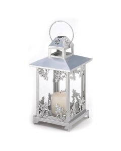 SILVER SCROLLWORK CANDLE LANTERN