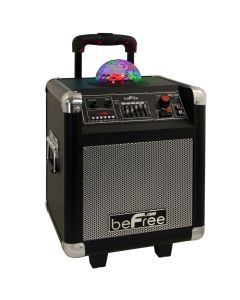BEFREE SOUND PROJECTION PARTY LIGHT DOME 6.5 INCH SUBWOOFER BLUETOOTH PORTABLE PARTY SPEAKER WITH USB/ SD INPUT, FM RADIO, REMOTE CONTROL AND MICROPHONE