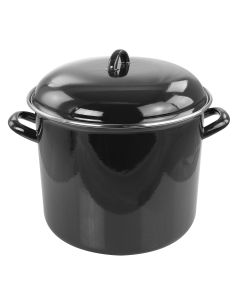 GIBSON HOME 12 QUART ENAMEL ON STEEL STOCK POT WITH LID